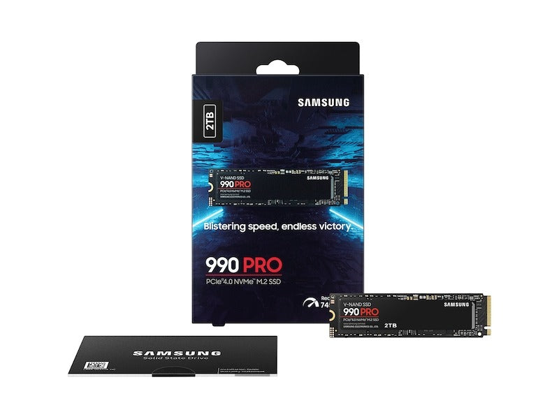 Samsung 990 PRO 2TB PCIe 4.0 NVMe M.2 (2280) Internal Solid State Drive (SSD) up to 7450 MB/s Samsung 990 PRO 2TB PCIe 4.0 NVMe M.2 (2280) Internal Solid State Drive (SSD) up to 7450 MB/s